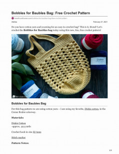 Bobbles for Baubles Bag: Free Crochet Pattern