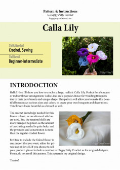 Calla Lily Skills Needed Crochet