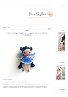 chinese pixie doll free amigurumi crochet pattern