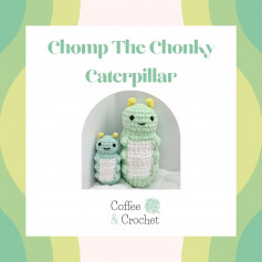 chomp the chonky caterpillar coffee crochet pattern