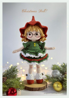 Christmas Doll witch a red hat crochet pattern