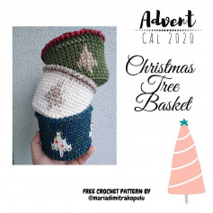 christmas tree basket crochet pattern