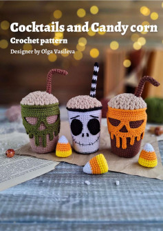 cocktails and candy corn crochet pattern