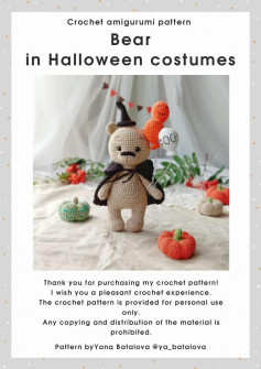 Crochet amigurumi pattern Bear in Halloween costumes