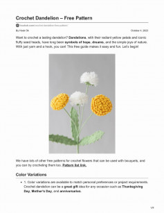 CROCHET DANDELION FREE PATTERN