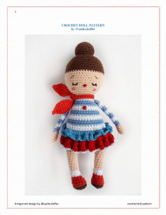 CROCHET DOLL with brown hair (CROCHET DOLL PATTERN by @sasha.koffer)