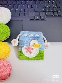 Crochet drawstring bag pattern