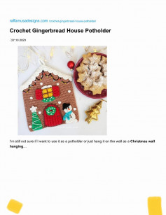 crochet gingerbread house potholder