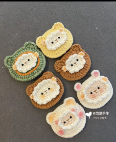 crochet pattern Bear and sheep hair clip
