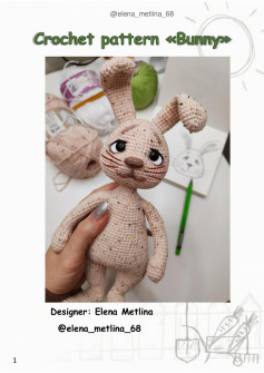 crochet pattern bunny, long ear