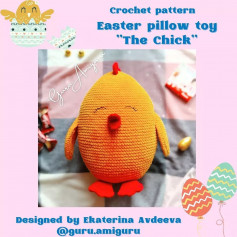 crochet pattern easter pillow toy the chick