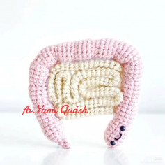 Crochet pattern for small intestine, large intestine, baby intestine