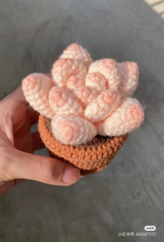 Crochet pattern for stone lotus flower pots