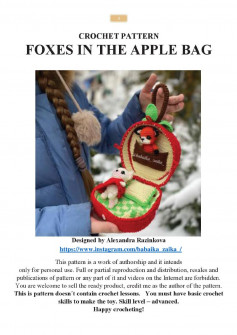 crochet pattern foxes in the apple bag