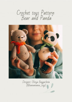 Crochet toys Pattern Bear and Panda