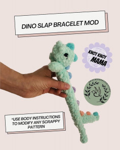dino slap bracelet mod crochet pattern