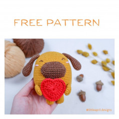 dog and heart free crochet pattern