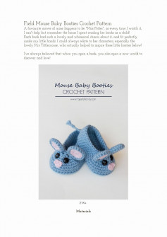 Field Mouse Baby Booties Crochet Pattern