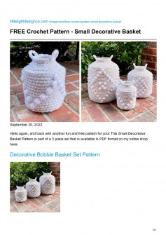 FREE Crochet Pattern - Small Decorative Basket