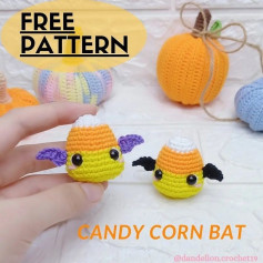 free pattern candy corn bat