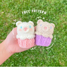 free pattern cupcake bear