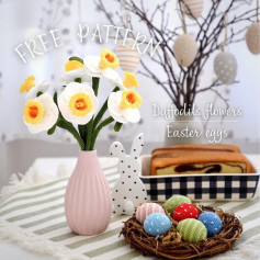 free pattern daffodils flowers easter eggs