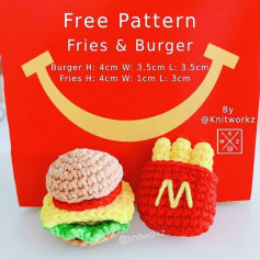 free pattern fries & burger