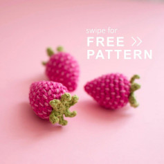 free pattern garnknuten strawberry