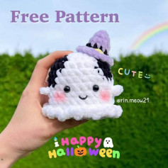 free pattern happy halloween (ghost)