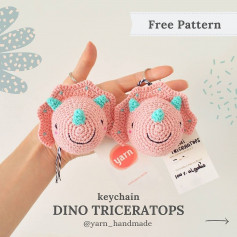 free pattern keychain dino triceratops