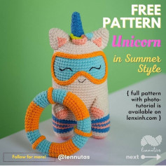 free pattern unicorn in summer style