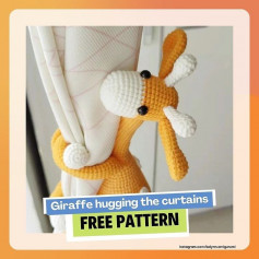 giraffe hugging the curtains free pattern