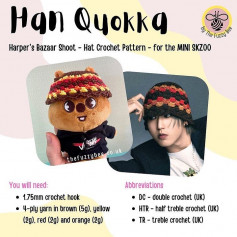 han quokkq harpers bazaar shoot hat crochet pattern for the mini skzoo