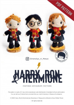 harry potter, ron & hermione crochet pattern