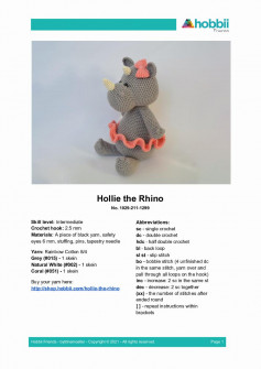 Hollie the Rhino crochet pattern