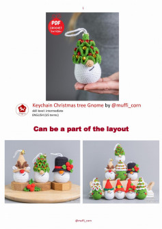 keychain christmas tree gnome crochet pattern