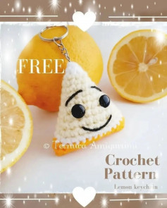 Lemon keychain crochet pattern