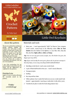 little owl keychain crochet pattern