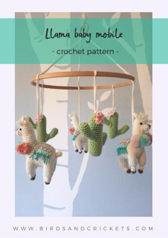 Llama baby mobile - crochet pattern