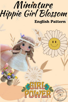 Miniature Hippie Girl Blossom English Pattern