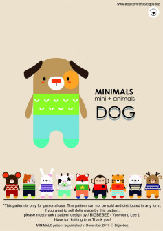 MINIMALS mini + animals DOG crochet pattern