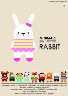 MINIMALS mini + animals RABBIT crochet pattern
