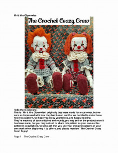 Mr & Mrs Clownwise crochet pattern