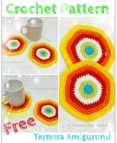 multicolour coasters crochet pattern
