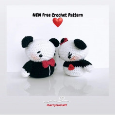 new free crochet pattern cherry crochet bears in love