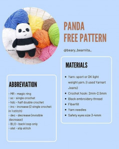 panda free pattern