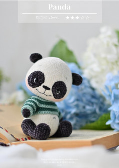 Panda with a sweater crochet pattern