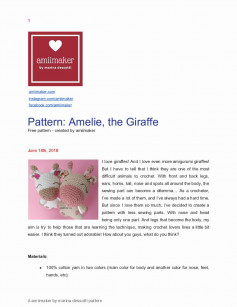 pattern: amelie the giraffe crochet pattern