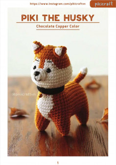 piki the husky chocolate copper color crochet pattern