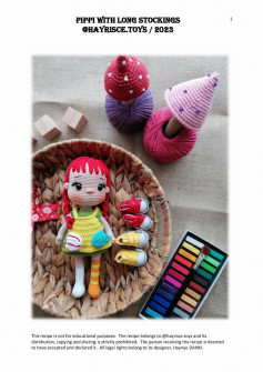 PIPPI WITH LONG STOCKINGS crochet pattern